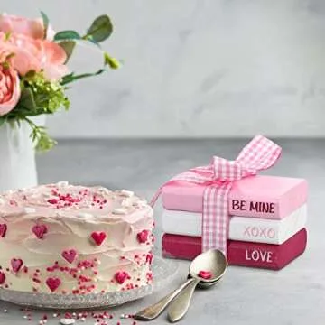 Valentine's Day Mini Wood Faux Books For Decor
