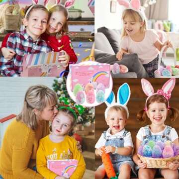 Easter Basket Stuffers for Girls, Easter Gifts for Kids Girls Toddler Easter Eggs fillers stuffers Unicorn Easter Bath Bombs with Jewelry Surprise Inside Easter Toys for Kids ages 3 4 5 6 7 8 Year Old