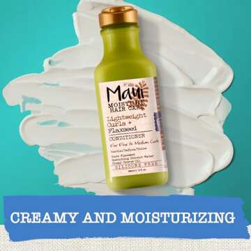 Maui Moisture Lightweight Curls + Flaxseed Conditioner, Conditioning, Paraben Free, Silicone Free, 13 Fl Oz
