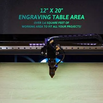 OMTech 50W CO2 Laser Engraver with 12x20in Work Area