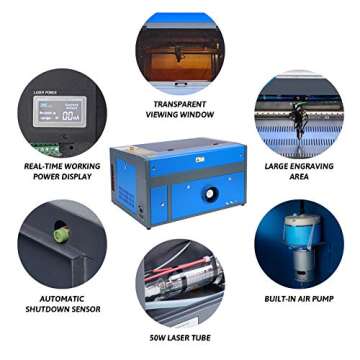 OMTech 50W CO2 Laser Engraver with 12x20in Work Area