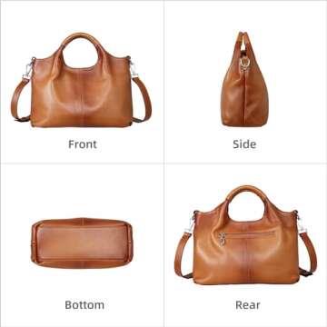 Iswee Satchel Bags for Women Purses and Handbags Shoulder Bag Hobo Crossbody Tote Bags Designer Purse Top Handle Ladies Pocketbook (Sorrel)