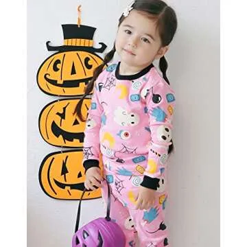 VAENAIT BABY Infant Kids Toddler Boys Girls Halloween Novelty Pajama Set Horror Night Pink M