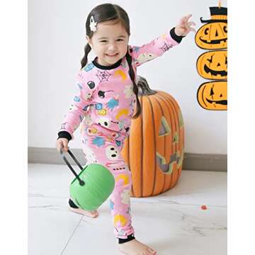 VAENAIT BABY Infant Kids Toddler Boys Girls Halloween Novelty Pajama Set Horror Night Pink M