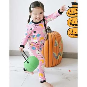 VAENAIT BABY Infant Kids Toddler Boys Girls Halloween Novelty Pajama Set Horror Night Pink M