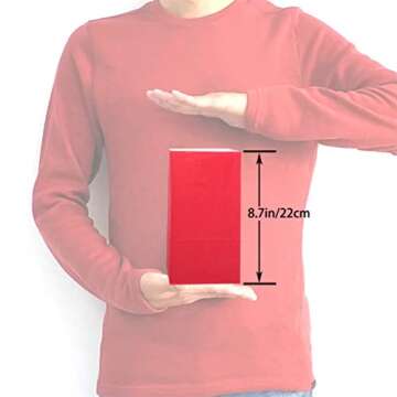 KEYYOOMY Small Bright Color Paper Bags Red Party Goody Bags Party Favor Bags Paper Lunch Bags (Red, 50 CT, 4.7 X 2.4 X 8.7 In)