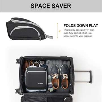 Gonex Hanging Toiletry Bag, Travel Organizer Bag for Makeup and Toiletries, Men and Women Black