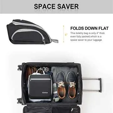 Gonex Hanging Toiletry Bag, Travel Organizer Bag for Makeup and Toiletries, Men and Women Black