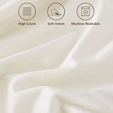 Top Finel Cream Lumbar Pillow Covers 12x20 Set of 2, Soft Velvet Throw Pillow Cover with Pom Poms Of...