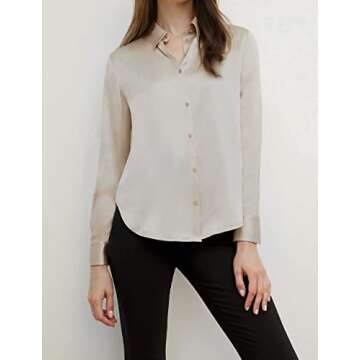 Houmous Satin Silk Button Down Shirt for Elegant Style