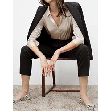 Houmous Satin Silk Button Down Shirt for Elegant Style