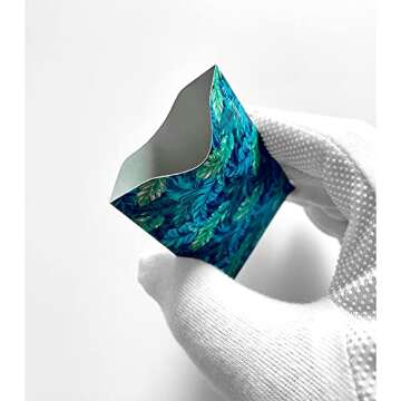 8 RFID Blocking Sleeves, Unique Designs and Arts in Green, Anti-Theft Credit Card Holder, Credit Card Protector, Easy to Recognize, Sturdy and Perfect size for cards