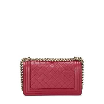 Chanel, Pre-Loved Pink Quilted Caviar Boy Bag Medium, Pink