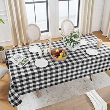 Softalker Gingham Checkered Rectangle Tablecloth - Waterproof Buffalo Plaid Table Cloth Stain Resist...