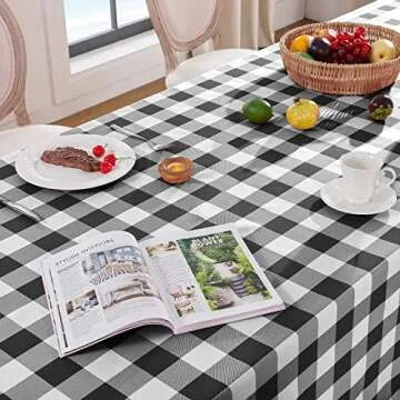 Softalker Gingham Checkered Tablecloth - Waterproof and Stain-Resistant