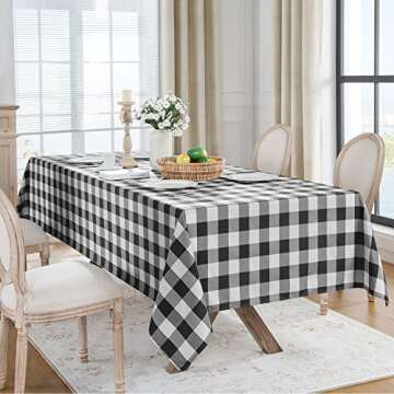 Softalker Gingham Checkered Tablecloth - Waterproof and Stain-Resistant