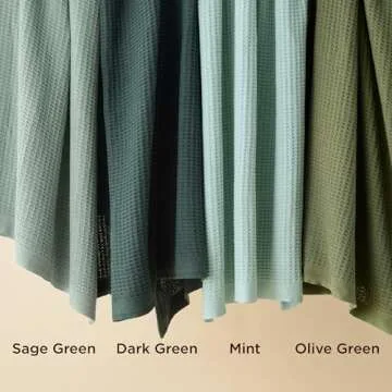 Bedsure 100% Cotton Blanket Queen Size for Bed - Breathable and Soft, Waffle Weave Blanket for Summer Spring, Olive Green, 90x90 Inches