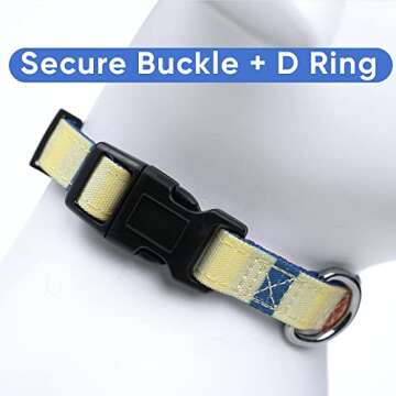 Pawtitas Pet Soft Adjustable Solid Color Nylon Puppy/Dog Collar Personalized Customizable Dog Collar Embroidered Customize w Pet Name & Phone Number X-Small Yellow/Orange/Blue