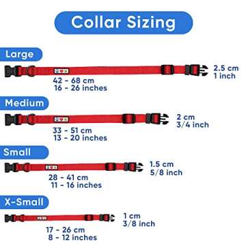 Pawtitas Pet Soft Adjustable Solid Color Nylon Puppy/Dog Collar Personalized Customizable Dog Collar Embroidered Customize w Pet Name & Phone Number X-Small Yellow/Orange/Blue