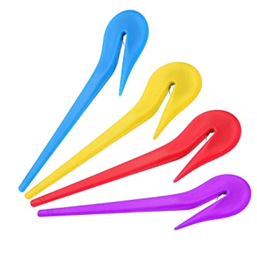 TsMADDTs Elastic Hair Bands, 54 Count, Remover Included, Pain Free Ponytail Remover Tool, 50pcs Colored Rubber Hair Ties, Blue, Red, Pink, Purple