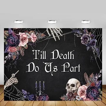 Halloween Till Death Do Us Part Backdrop for Weddings