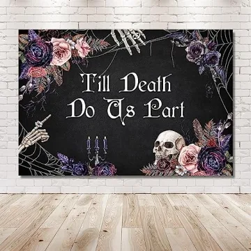 Halloween Till Death Do Us Part Backdrop for Weddings