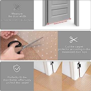 Uross Carpet Protector for Pets - Cat Carpet Protector for Doorway, Anti Scratch Under Door Cat Scratch Protector Mat, Easy to Cut Plastic Carpet Scratch Stopper, Cat Scratch Guard Carpet 3.6FT