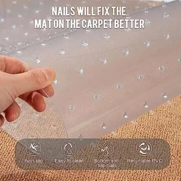 Uross Carpet Protector for Pets - Cat Carpet Protector for Doorway, Anti Scratch Under Door Cat Scratch Protector Mat, Easy to Cut Plastic Carpet Scratch Stopper, Cat Scratch Guard Carpet 3.6FT