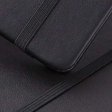 2 Pack Classic Ruled Notebooks/Journals - Premium Thick Paper Faux Leather Writing Notebook, Black, Hard Cover, Large, Lined (5.4 x 8.3)