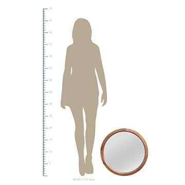 Stratton Home Decor Maddie Round Wood Mirror | Handcrafted Light Natural Wood Mirror for Bathrooms or Any Room | Easy to Hang Classic Wood Frame Mirror to Match All Decor Styles | 20”x2.25”x20”