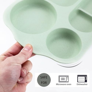 Durable Nicunom Divided Plates with Utensils for All Ages