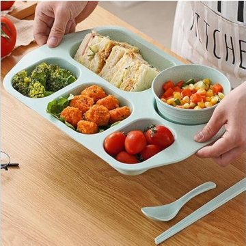 Durable Nicunom Divided Plates with Utensils for All Ages