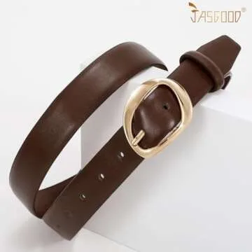 JASGOOD Stylish Leather Belt for Women with Unique Buckle