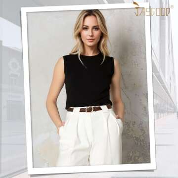 JASGOOD Stylish Leather Belt for Women with Unique Buckle