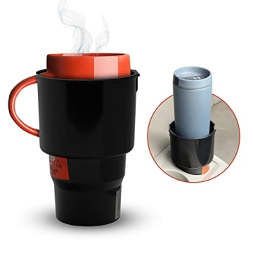 Car Cup Holder Expander - Fits Hydro Flasks 32/40 oz, Nalgene, Yeti & Large Bottles up to 3.8 inches Wide - for Car up to 3.2 Inches Wide - Black