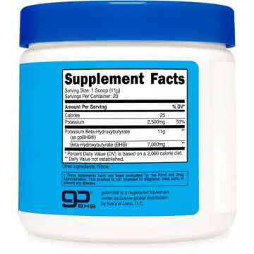 Nutricost Potassium BHB Salts, Exogenous Ketone Supplement, 6.4g Beta-Hydroxybutyrate Per Serving, 250 Grams