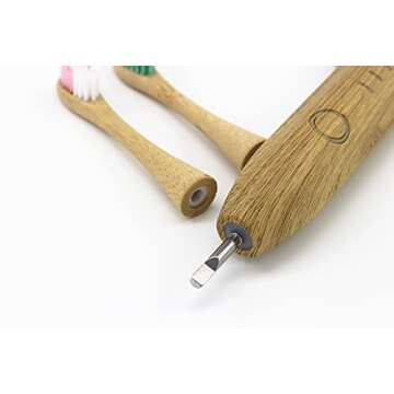 Fayet Bamboo Smart Sonic Electric Toothbrush, IPX8 Waterproof Lightweight Automatic Eco Friendly Electric Toothbrushes 5 Modes