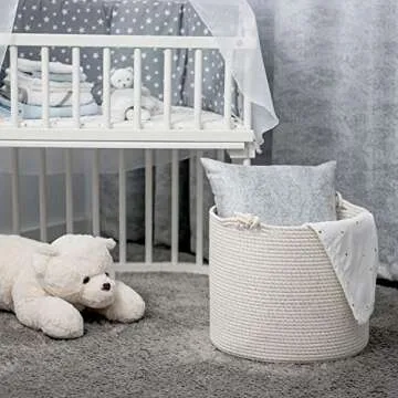 Luxurious Woven Cotton Rope Basket for Home Storage