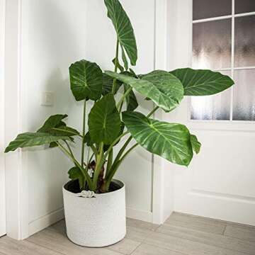 Luxurious Woven Cotton Rope Basket | Decorative, Elegant & Durable Wicker Laundry Bin | Ergonomic & Multipurpose White Blanket Storage Hamper | Stylish & Practical Nursery Organizer