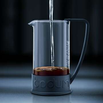 Bodum 51oz Brazil French Press Coffee Maker, High-Heat Borosilicate Glass, Black - Made in Portugal