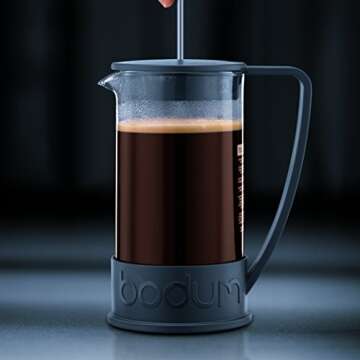 Bodum 51oz Brazil French Press Coffee Maker, High-Heat Borosilicate Glass, Black - Made in Portugal