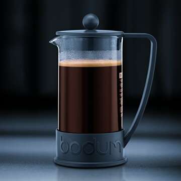 Bodum 51oz Brazil French Press Coffee Maker, High-Heat Borosilicate Glass, Black - Made in Portugal
