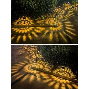 ROOR Ultra Bright Solar Lights 12 Pack, Outdoor Solar Pathway Lights, Warm White Yard Lights, IP67 Waterproof LED Garden Lights for Path Backyard Christmas Lawn Landscape Decorative