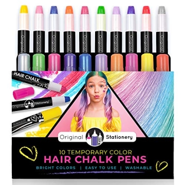 Artistic Hair Chalk Set for Kids with 10 Vibrant Colors