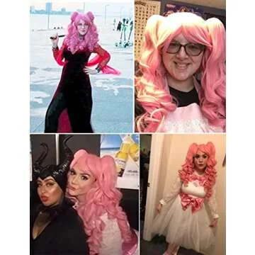 Cute Long Curly Cosplay Wig with Detachable Ponytails