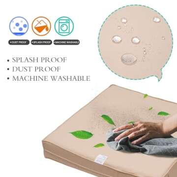 ClawsCover 6Pack Outdoor Seat and Back Cushions Replacement Covers Fit for 3 Pieces 3-Seater Wicker Rattan Patio Furniture Conversation Set Sectional Couch Chair,Light Khaki-Include Cover Only