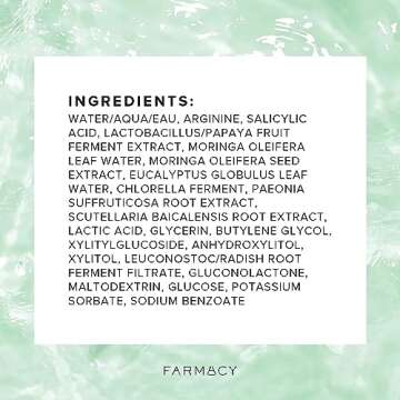 Farmacy 2% Salicylic Acid Toner for Face - Deep Sweep Gentle BHA Exfoliant for Oily Skin - Refines Texture with Papaya Enzymes & Moringa Water for a Healthy-Looking Complexion (50ml)