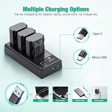 FirstPower NP-FZ100 Battery Pack & Charger for Sony Cameras