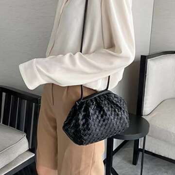 NAARIIAN Woven Crossbody Bags for Women Evening Clutch Hobo Cloud Purse Designer Handbags for Ladies...