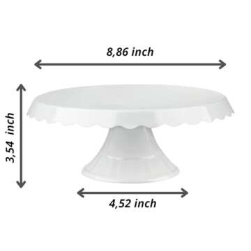 Grupo Mirandinha - Acrylic Round Slim Lace Cake Stand – Durable, Stable, and Collapsible Design – Elegance and Versatility for Cakes and Desserts – White Finish for Weddings and Special Events